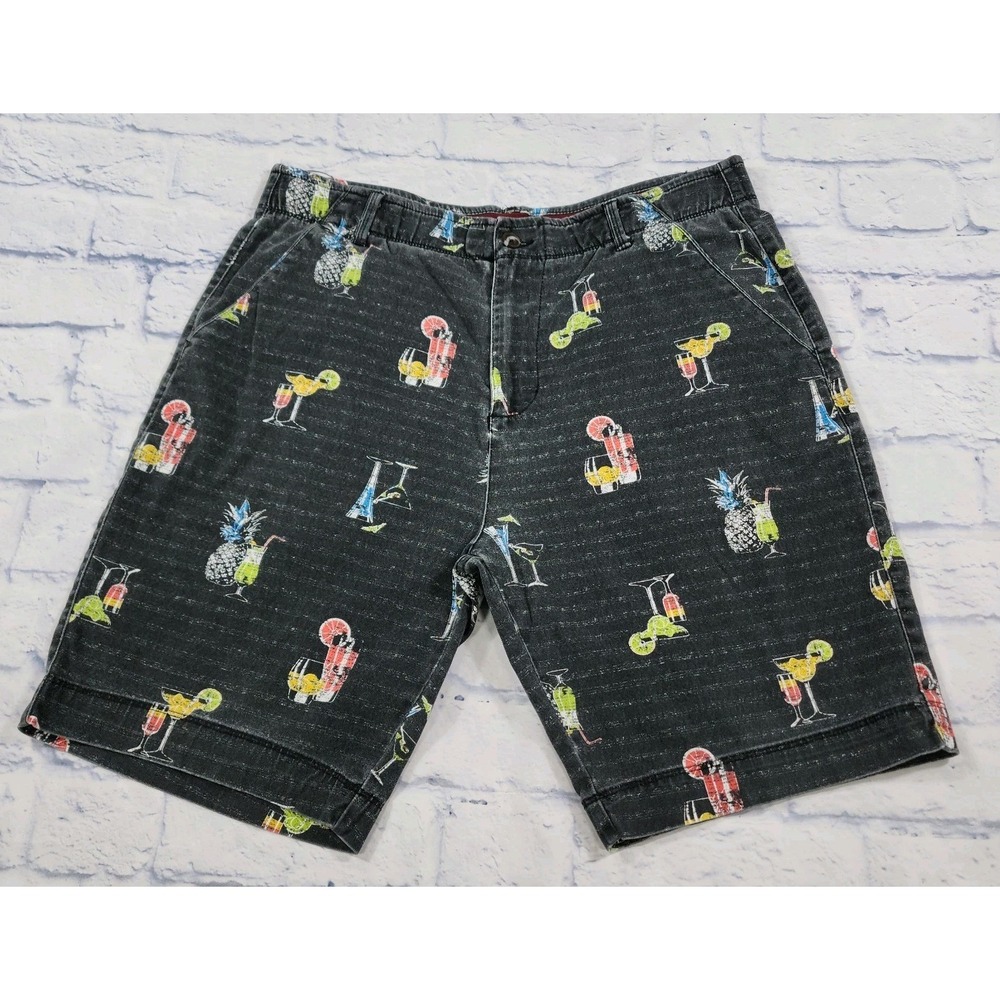 Plugg MENS SIZE 34 Comfort Waist Cocktails Stretch Chino Shorts Black